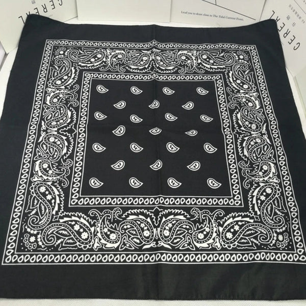 Unisex Black Fashion Bandana Scarf