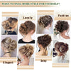 A collage showing various elegant and fashionable hairstyles like buns, updos, and curls for women.