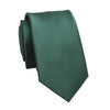 A dark green striped men's slim jacquard business tie folded and displayed against a white background.