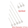 Stainless steel eye head ball pins with a 0.7mm wire diameter for DIY jewelry making