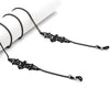 Black metal link eyeglass straps for glasses and sunglasses displayed on a white background.