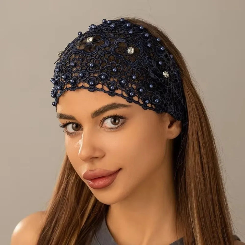 Crystal Pearl Floral Beaded Headband