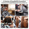 A professional hair cutting and styling apron shown in various uses for hair cutting, dyeing, perming, and general hair care.
