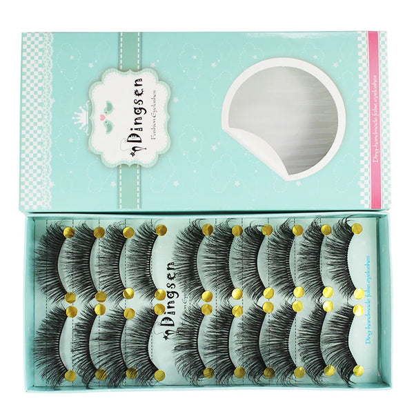 Box of Dingsen handmade 3D mink false eyelashes with gold accents