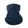 Navy blue all-in-one multi-use sun protection head scarf rolled up