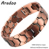 A copper magnetic bracelet with a textured surface and a rectangular clasp.