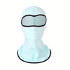 Light blue balaclava cap with a black eye opening design