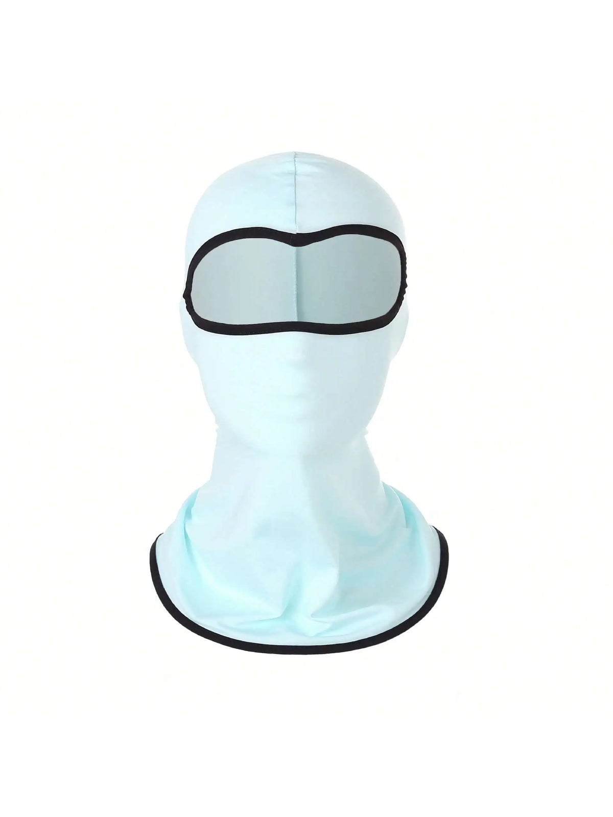 Light blue balaclava cap with a black eye opening design