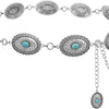 Ceinture à chaîne en métal argenté de style western