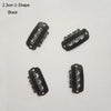 A set of black 2.3cm U shape precision hair extension clips.