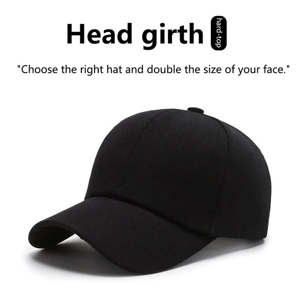 A black curved visor hat shown from the side.