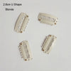 A set of two 2.8cm U-shape blonde precision hair extension clips.