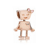 Rose gold charm pendant featuring a cute, stylized character with pink accents.