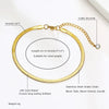 Gold plated stainless steel snake chain anklet with a cubic zirconia charm