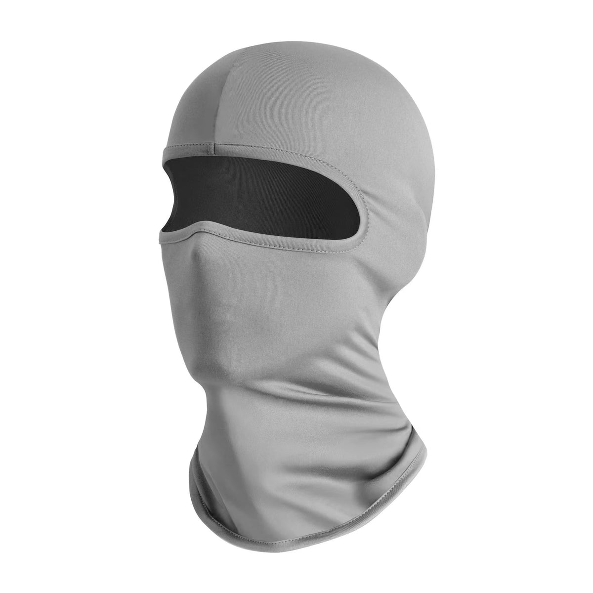 A gray breathable ice silk scarf or mask shown from the front view.