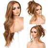A display of an HD Ombre Honey Blonde Wavy Lace Front Wig shown in various styles.
