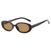 Brown tinted cat eye sunglasses with black frames