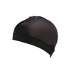 Pañuelo turbante de seda negra para hombre, visto de lado.