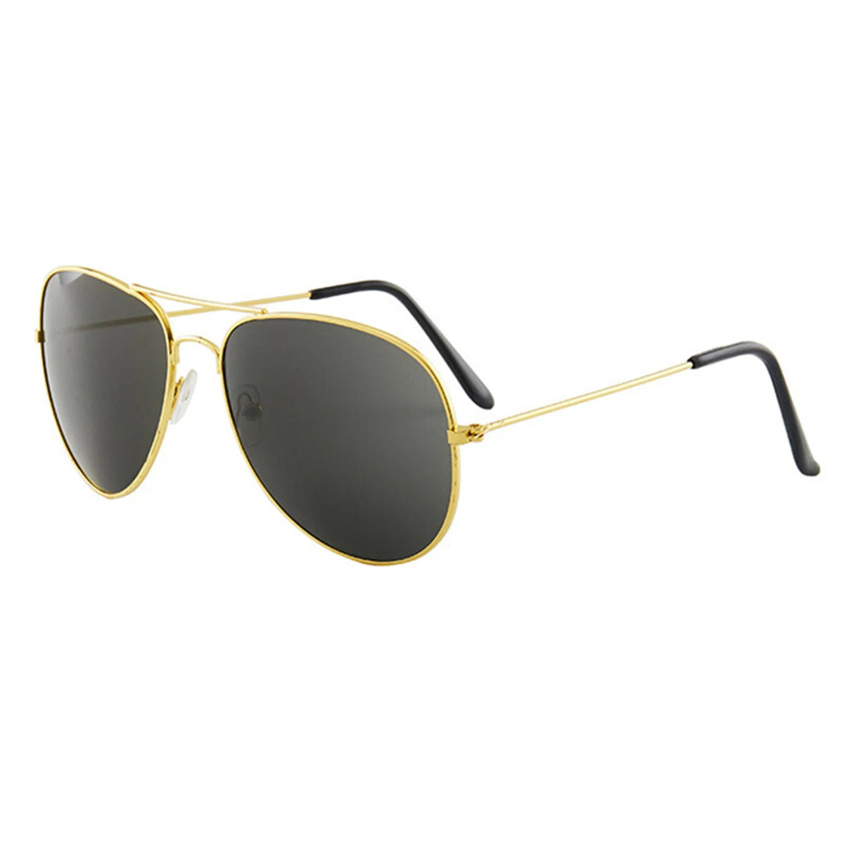Men's aviator sunglasses with gold and silver frames shown against a white background.