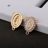 Gold and pearl centerpiece connectors for a rosary, featuring a detailed sunburst design.