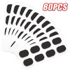 Un paquete de 80 almohadillas nasales anti-resbalantes reutilizables para gafas en blanco y negro.