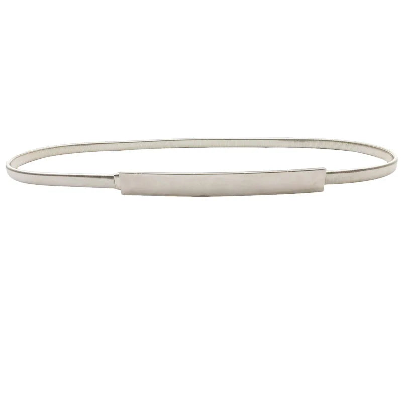 A silver gold chain waist belt for women.