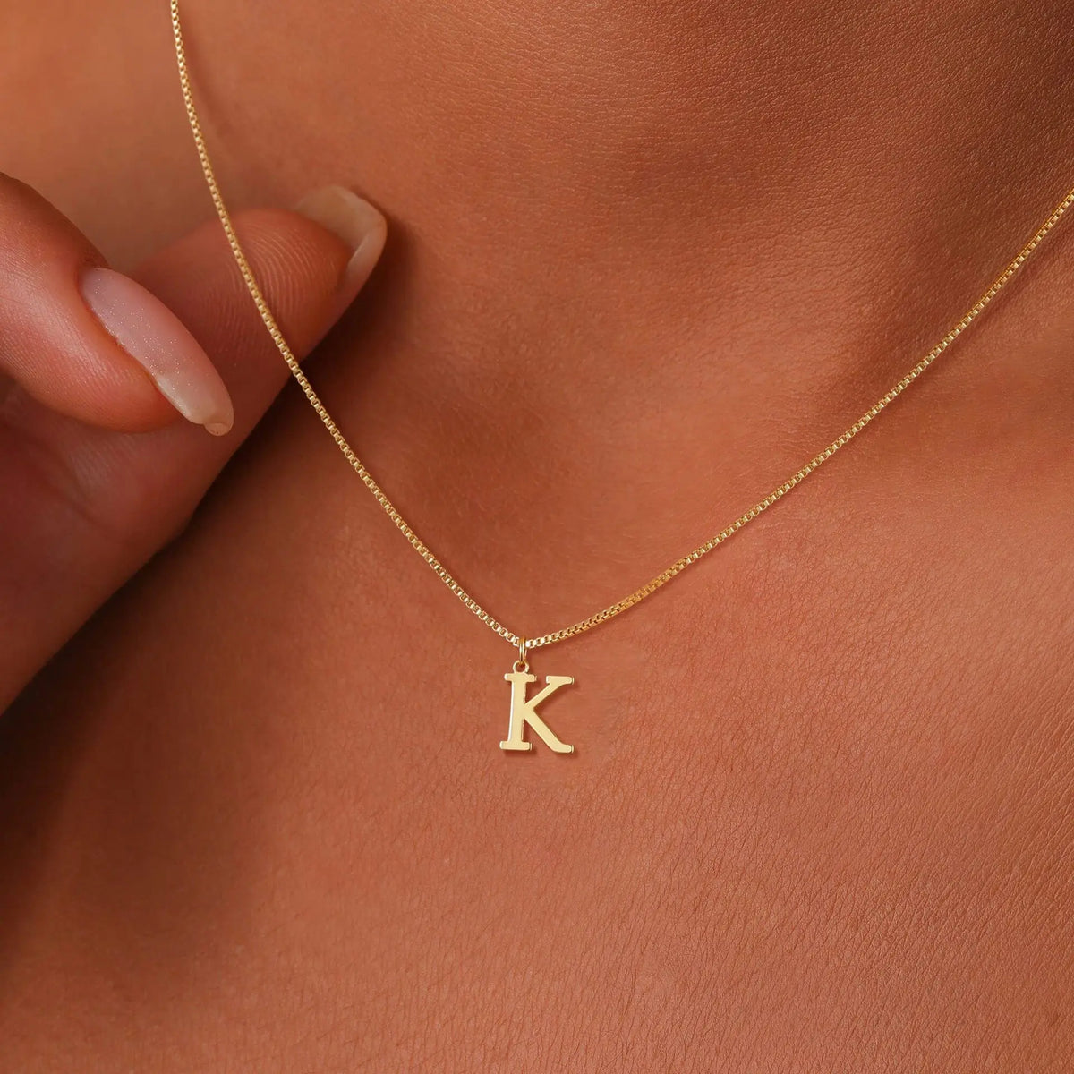 Initial Letter Necklace 18K Gold Plated Stainless Steel Charm