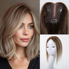 12 Inch Light Brown Blonde Ombre Lace Base Hair Topper