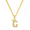 Gold chain necklace featuring a large initial letter G with a crown design.