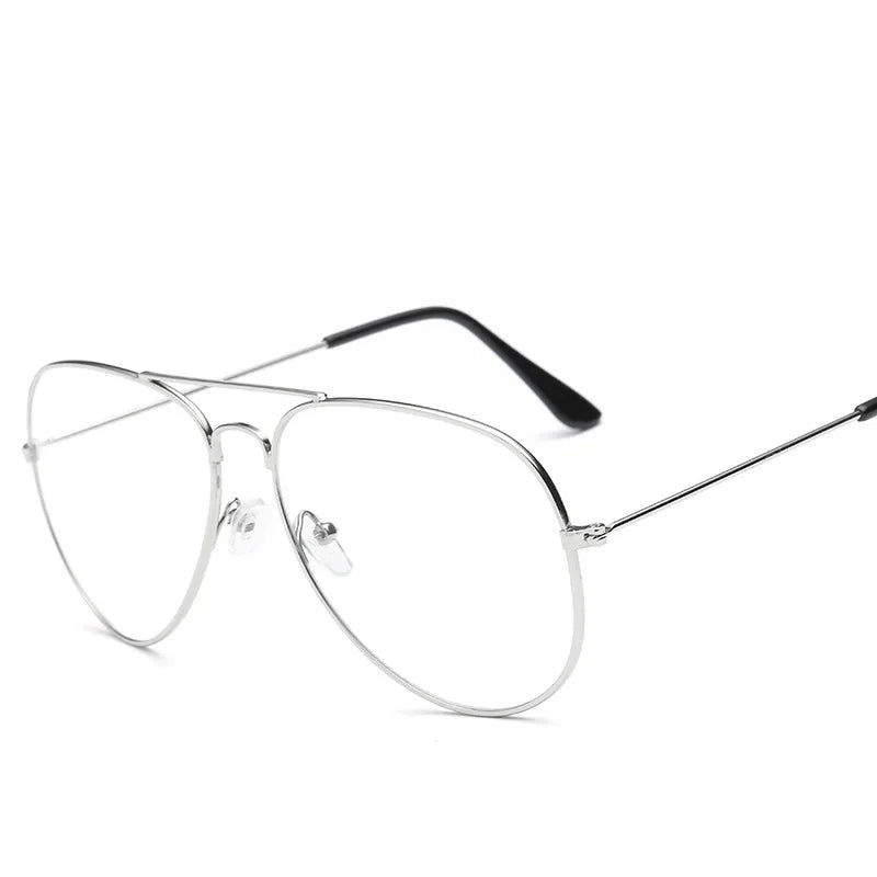 Lunettes avec monture or rétro et branches noires
