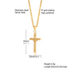 A gold-plated stainless steel cross necklace with a high polished finish and 60cm length.