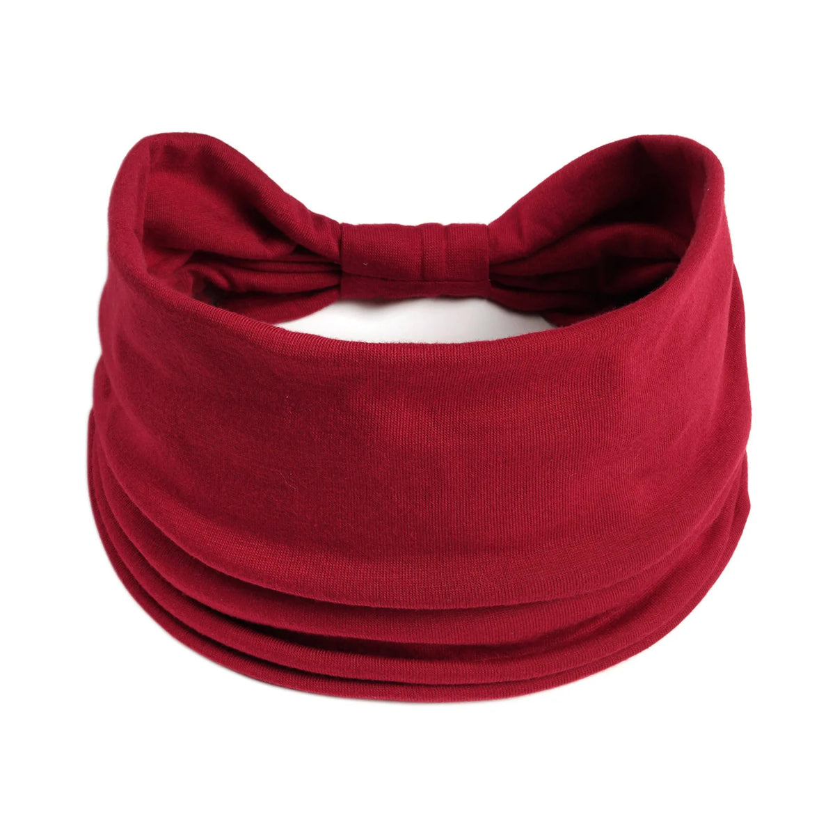 A deep red boho knot headwrap hair band for women