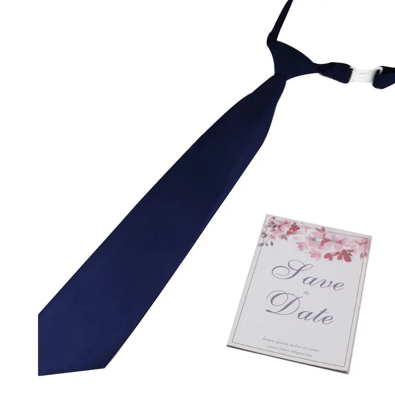 Navy blue classic butterfly ribbon tie set for students