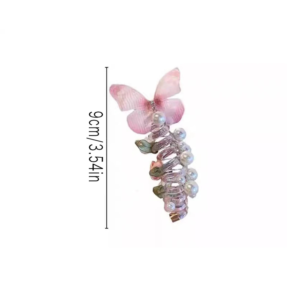 Pink fairy butterfly hair ropes made of pearls