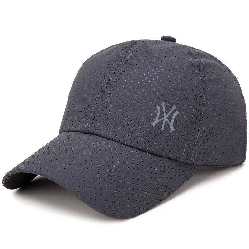 A dark gray unisex adjustable baseball cap with a subtle embroidered logo on the front.