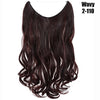 Dark brown wavy hair extensions, 20-inch synthetic invisible wire hair extensions.