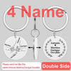 Four name personalized stainless steel keychains featuring names like Martina, Antonio, Enrique, and Osvaldo