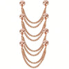 Gold-toned multi-function magnetic clothing clips arranged in multiple strands