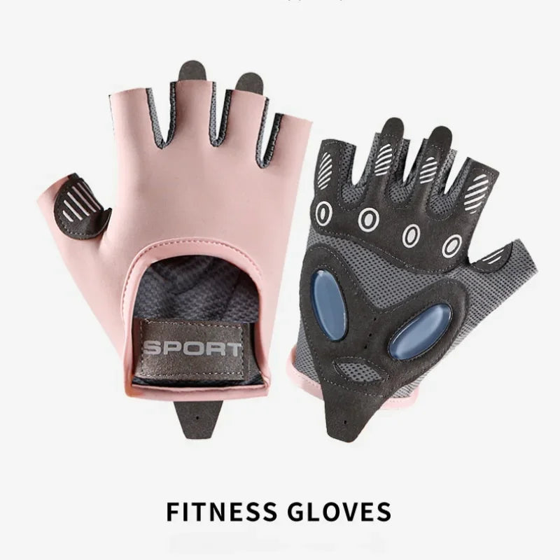 A pair of pink and black fitness gloves designed for hand and body sculpting.