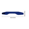 A dark blue adjustable swimming headband shown flat with dimensions 8.5cm x 60cm.
