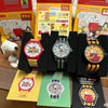 Sammlung von Peanuts Blind Box Collectibles mit Snoopy und anderen Charakteren in verschiedenen Verpackungen.