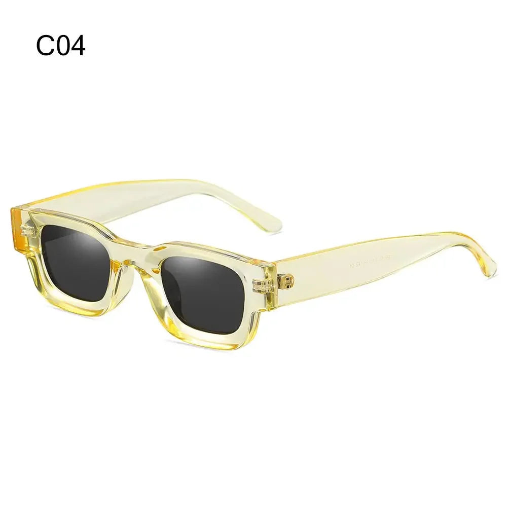 Yellow vintage butterfly wrap sunglasses with dark lenses