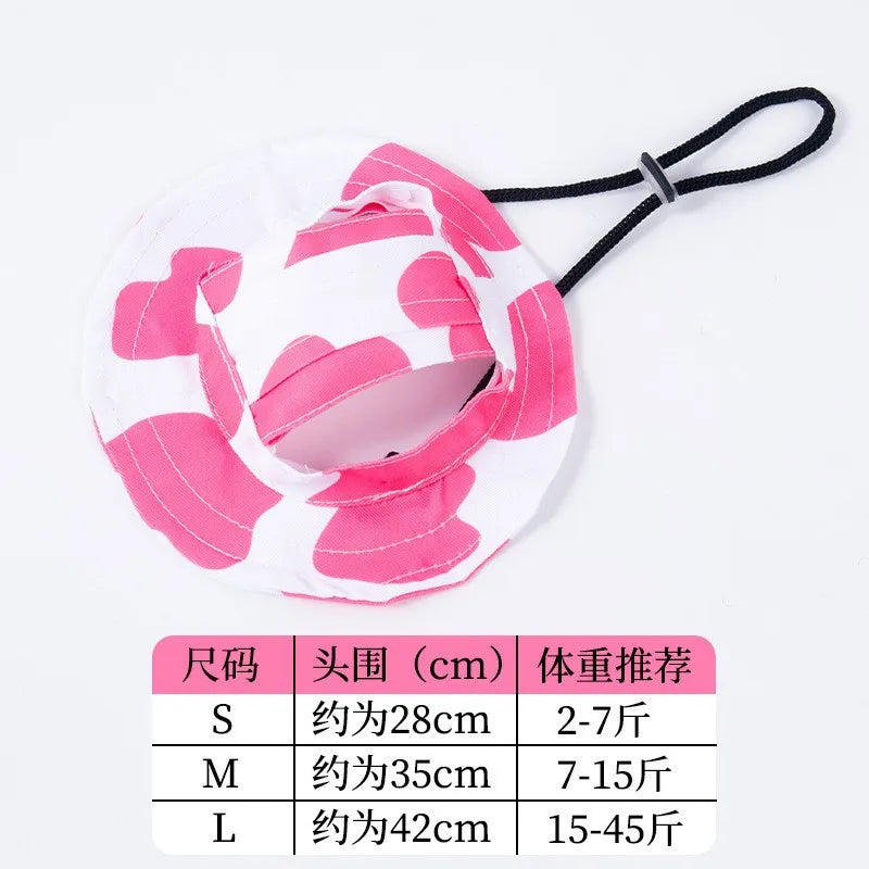 Casque ajustable rose et blanc pour animaux de compagnie, tailles S, M et L