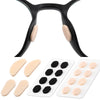 Pattes nasales pour lunettes réutilisables autocollantes noires avec des coussinets adhésifs beige clair de différentes forme