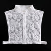 White lace blouse with a false collar and detachable neckline
