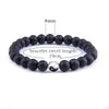 Black Yin Yang hand string bracelet with 19cm length and 8mm bead size.