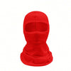 A bright red unisex multifunctional balaclava cap shown against a white background.