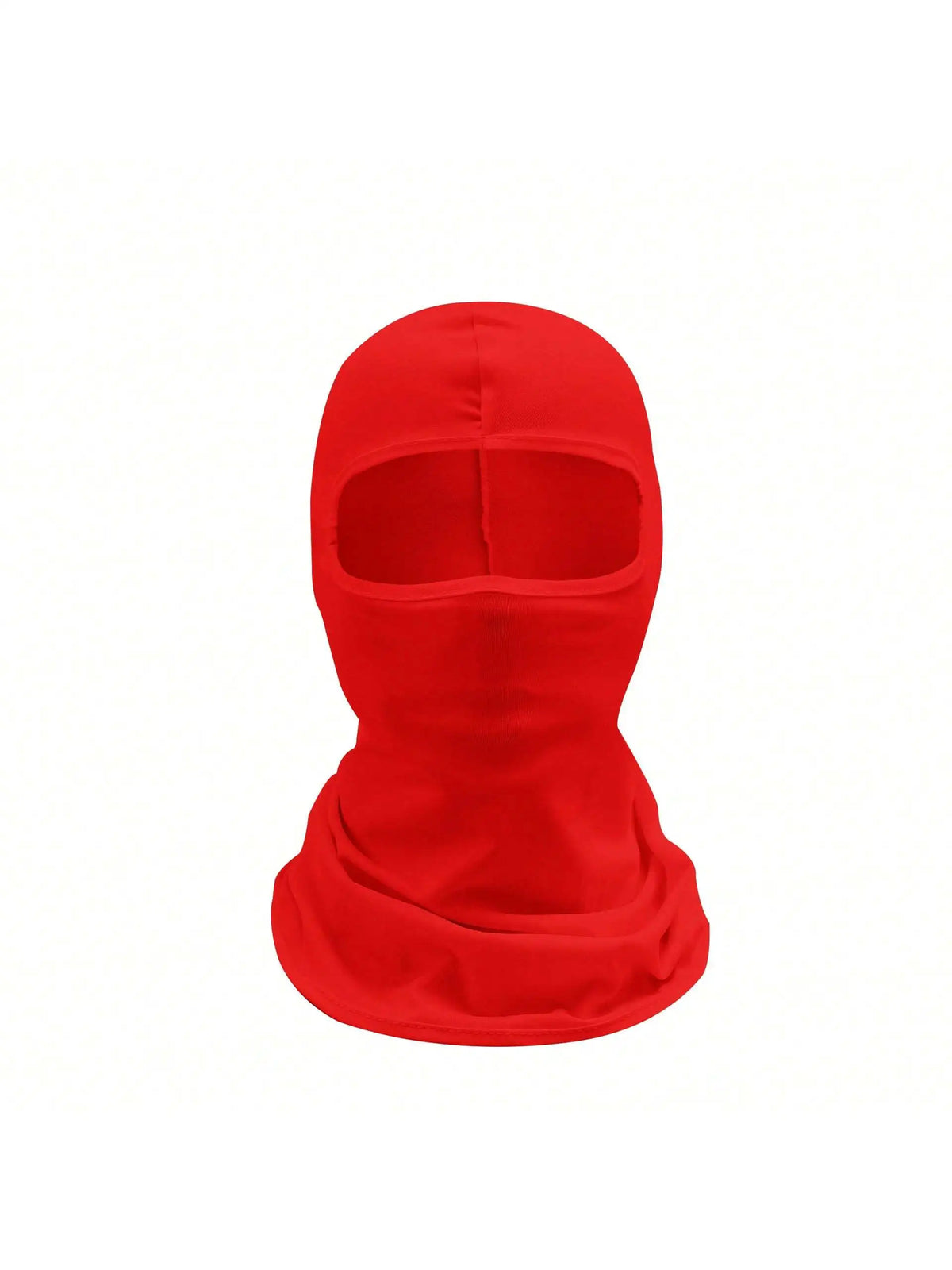 A bright red unisex multifunctional balaclava cap shown against a white background.