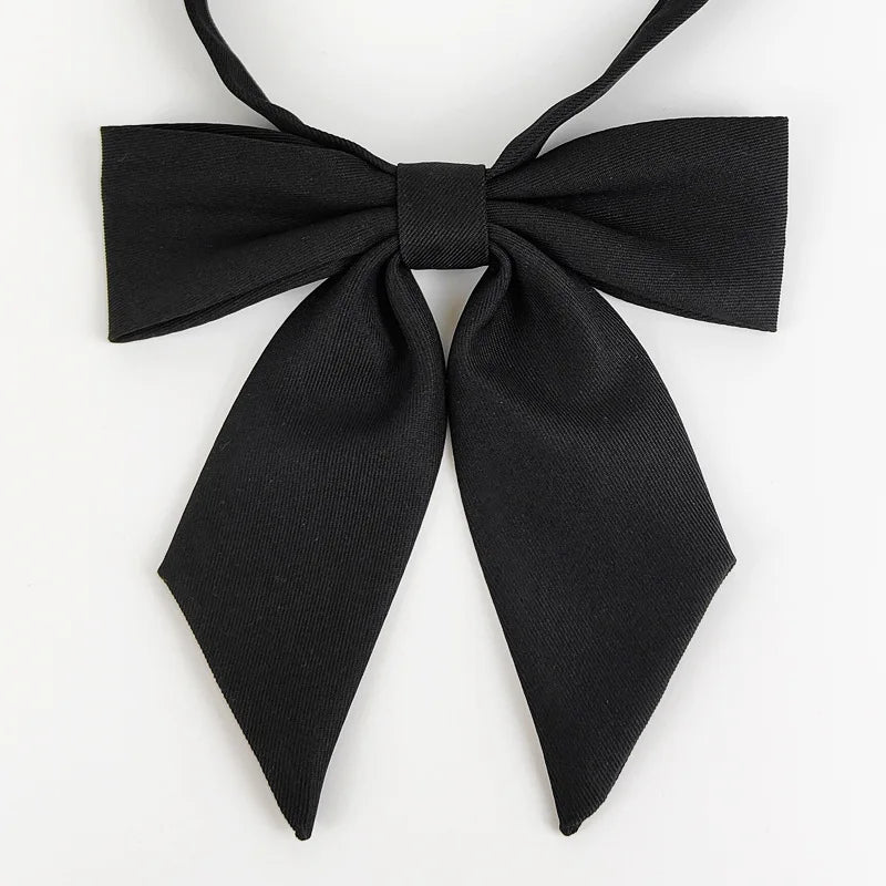 Black butterfly ribbon tie set for students with a bow design