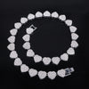 A set of sparkling heart rhinestone necklaces and bracelets displayed against a black background.